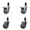 Service Caster 3.5'' SS Gray Poly Swivel 1-1/4'' Expanding Stem Caster Set 2 Total Lock Brakes, 4PK SCC-SSEXTTL20S3514-PPUB-2-S-2-114 - alternate 1